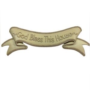 Collections Etc. Wall Decor “God Bless This House” Banner Style Resin Wall Art